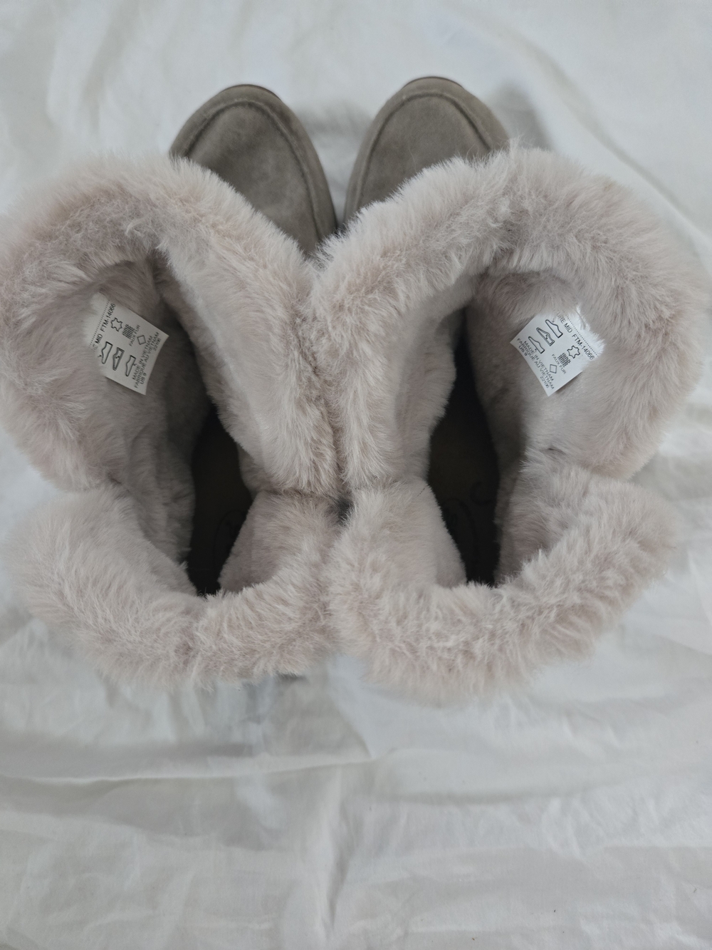 Taos Footwear Taupe Suede Faux-Fur Cuff Ankle Boots - Picture 6 of 9